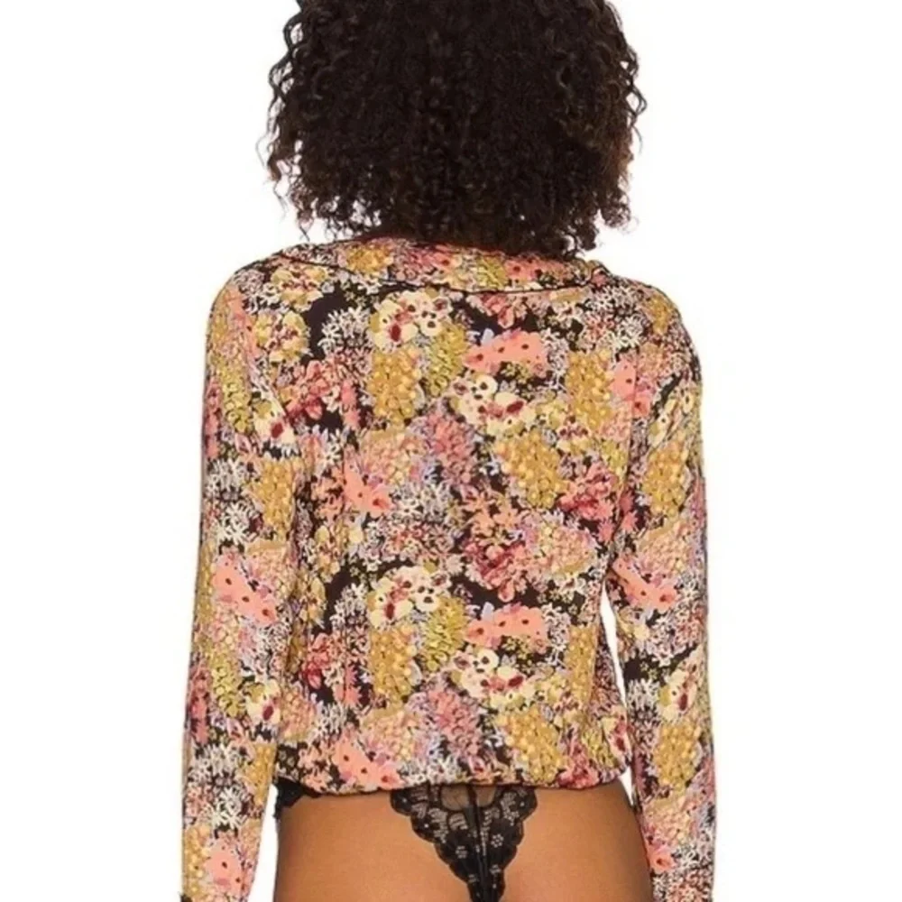 NWT Free People Heat Wave Floral Bodysuit in Midnight Combo